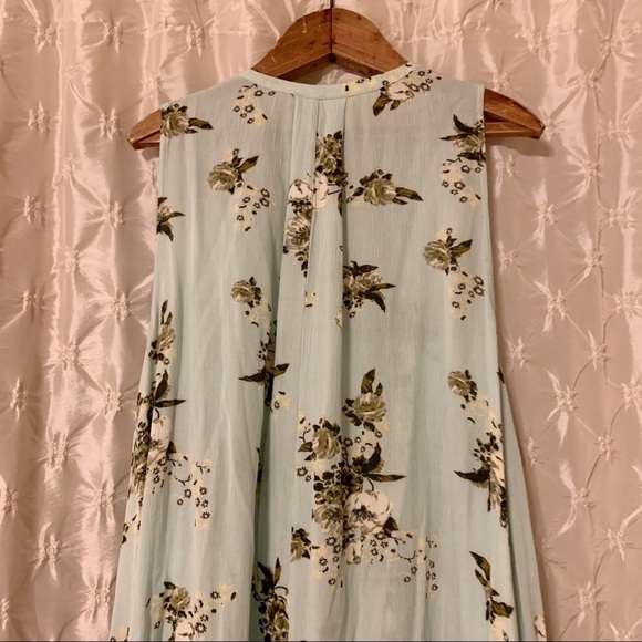 Free People Tree Swing Floral Cutout Tunic Mini Dress Mint Green - Picture 6 of 14